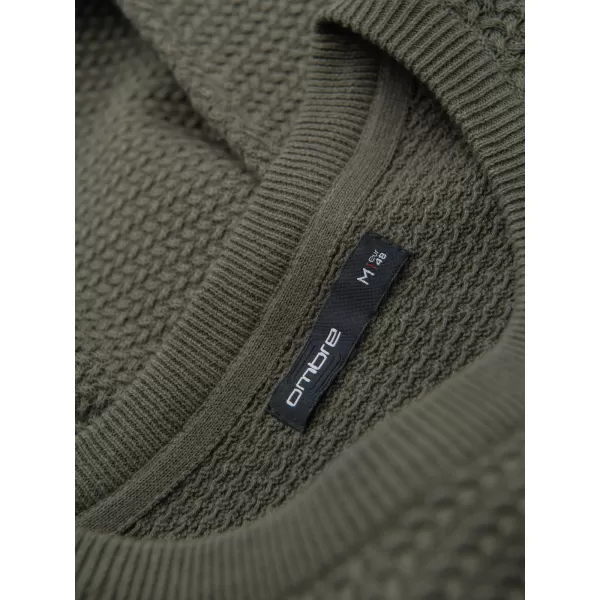  Pánsky sveter OMBRE OM-SWSW-0119 OLIVE 