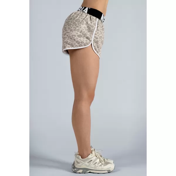 Tréningové šortky s leopardím vzorom NEBBIA PRIMAL 855 CREAM LEOPARD 