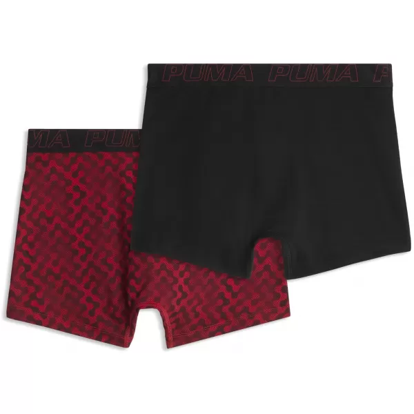 Pánske boxerky PUMA MEN GRAPHICAL PRINT BOXERS 2P 94780402 RED COMBO 