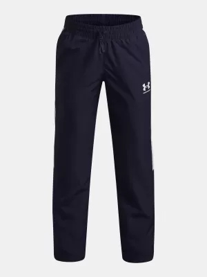 Chlapčenské nohavice UNDER ARMOUR UA B RIVAL WVN PANT 1390155-410 MODRÁ