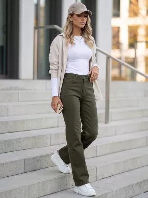 Dámske nohavice DSTREET UY3093 ZELENÁ