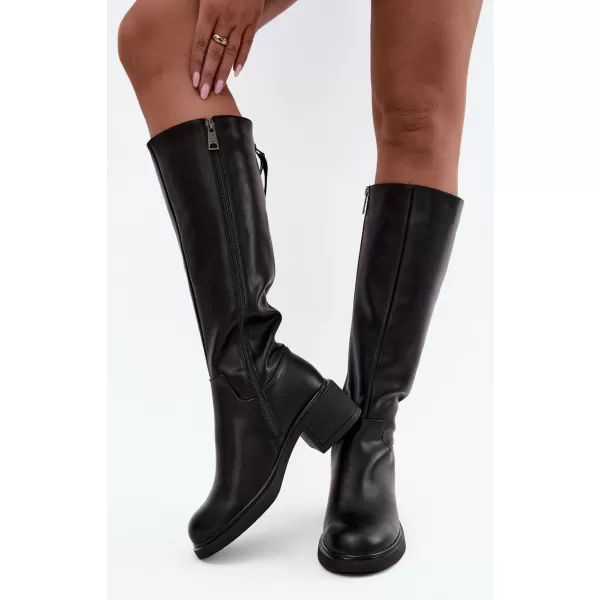  Dámske čižmy VINCEZA 67056 LEATHER BLACK 