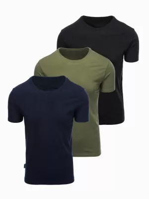 Pánske tričko OMBRE OM-TSBS-0268 BLACK/GREEN/KHAKI