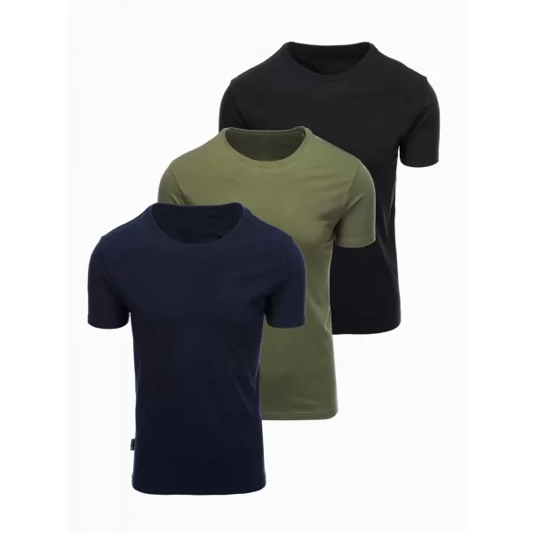  Pánske tričko OMBRE OM-TSBS-0268 BLACK/GREEN/KHAKI 