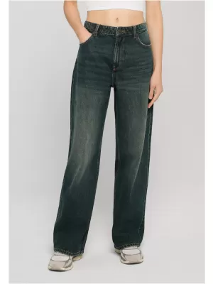 Dámske nohavice URBAN CLASSICS TB8141 DEEP MID BLUE DIRTY WASHED