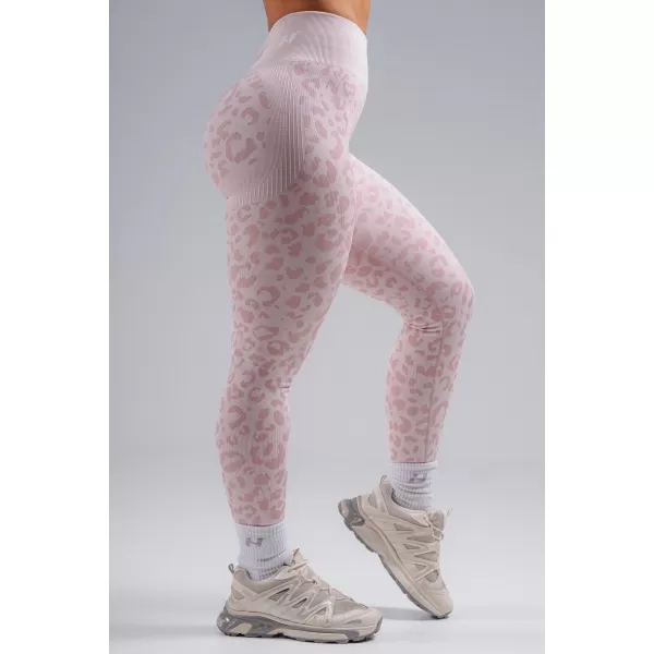  Kompresné push-up legíny s leopardím vzorom NEBBIA PRIMAL 849 PINK LEOPARD 