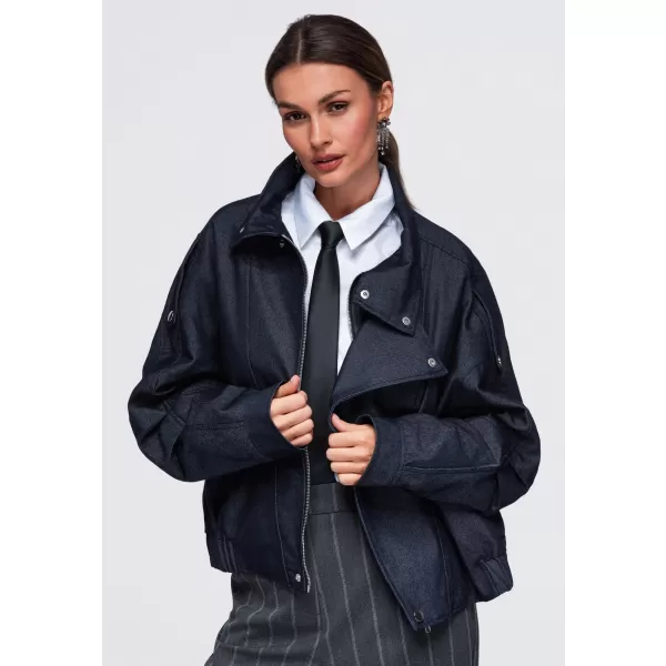  Dámska bunda OMBRE OW-JALP-0137 NAVY BLUE 