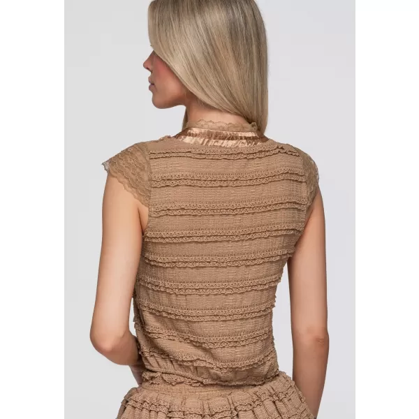  Dámska blúza OMBRE OW-TS-E0066 TAUPE 