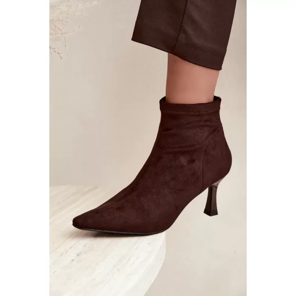  Dámske členkové topánky BOTO 7107 BROWN 