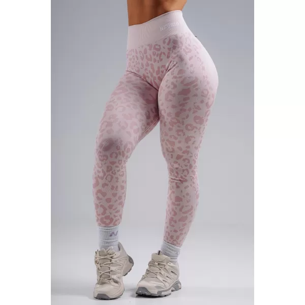  Kompresné push-up legíny s leopardím vzorom NEBBIA PRIMAL 849 PINK LEOPARD 