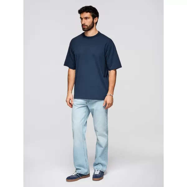  Pánske tričko OMBRE OM-TSBC-0291 OFF WHITE/PALE OLIVE/NAVY 