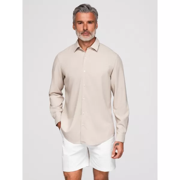  Pánska košeľa OMBRE OM-SHCS-0190 BEIGE 