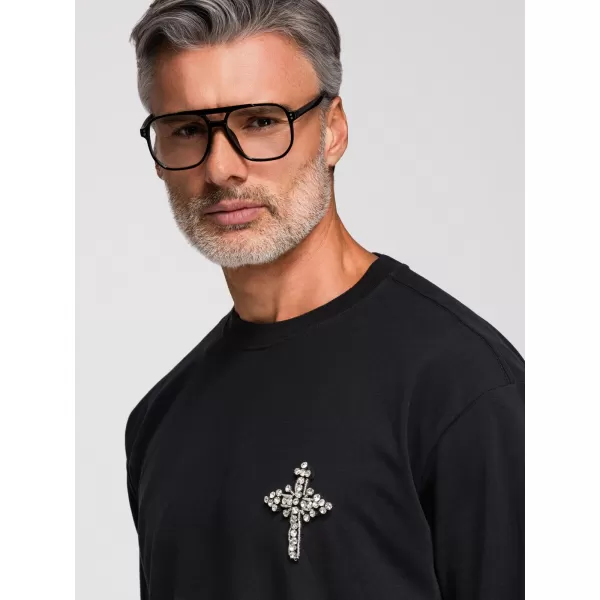  Pánske tričko OMBRE OM-TSCT-0276 BLACK 