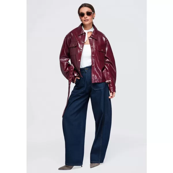  Dámska bunda OMBRE OW-JAFL-0141 BURGUNDY 