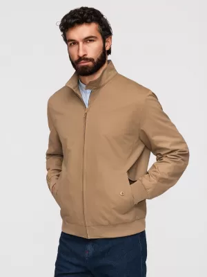 Pánska bunda OMBRE OM-JANP-0326 LIGHT BROWN