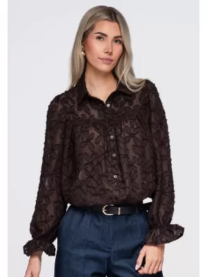 Dámska košeľa OMBRE OW-SH-E0074 BROWN