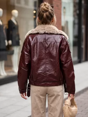Dámska bunda DSTREET TY5707 BORDOVÁ