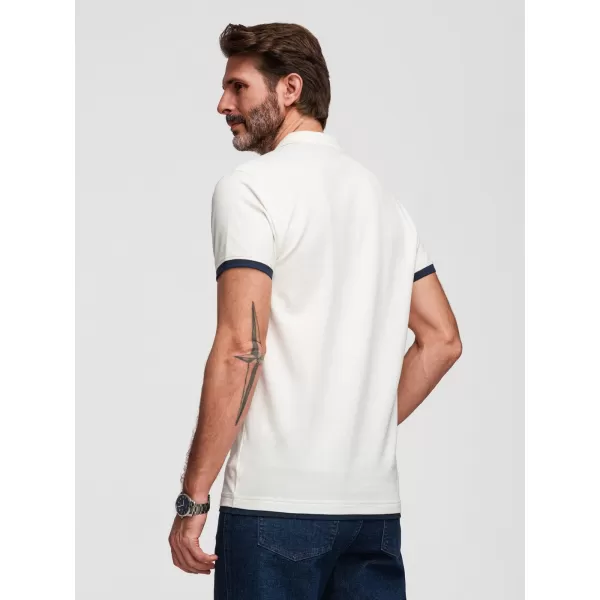  Pánske tričko s golierom OMBRE OM-POSS-0170 WHITE 