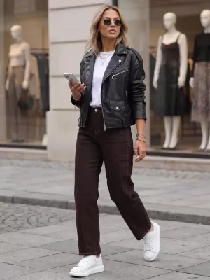 Dámske nohavice DSTREET UY3120 HNEDÁ