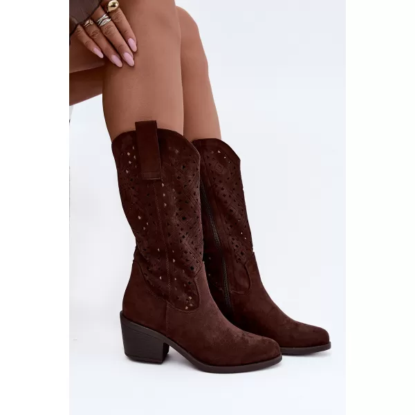  Dámske čižmy S.BARSKI HY62-8126 CHOCOLATE 