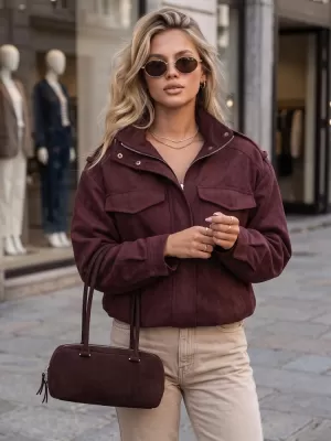 Dámska bunda DSTREET TY5915 BORDOVÁ