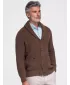 Pánsky kardigan OMBRE OM-SWCD-0200 BROWN