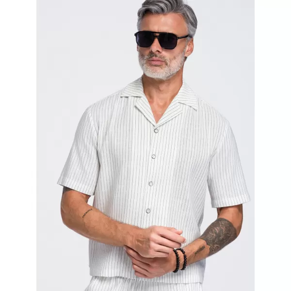  Pánska košeľa OMBRE OM-SHSS-0222 OFF-WHITE 