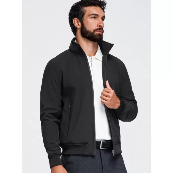  Pánska bunda s kapucňou OMBRE OM-JANP-0233 BLACK 