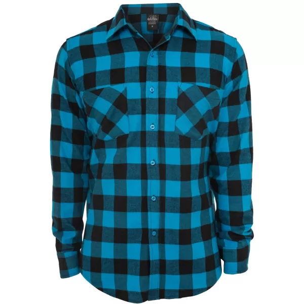 Pánska košeľa URBAN CLASSICS TB297 BLACK/TURQUOISE 