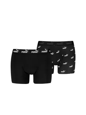 Pánske boxerky PUMA ELEMENTS MEN LOGO PRINT BOXERS 2P 93875405 BLACK