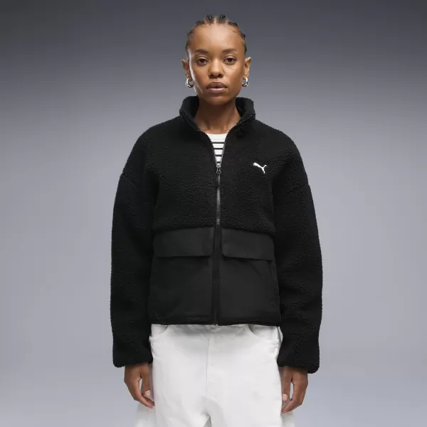  Dámska bunda PUMA RE:FIBRE SHERPA JACKET W 69456701 PUMA BLACK 