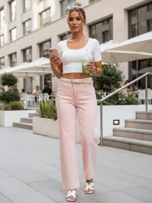 Dámske nohavice DSTREET UY2966 RUŽOVÁ