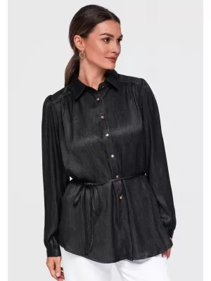 Dámska košeľa OMBRE OW-SH-E0071 BLACK