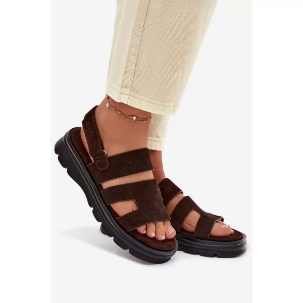 Dámske sandále BIG STAR SHOES TT274483 BROWN/BEIGE 