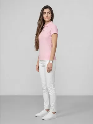 Dámske tričko s golierom 4F WMM00TPTSF0768 LIGHT PINK