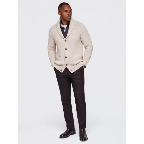  Pánsky kardigan OMBRE OM-SWCD-0200 BEIGE 