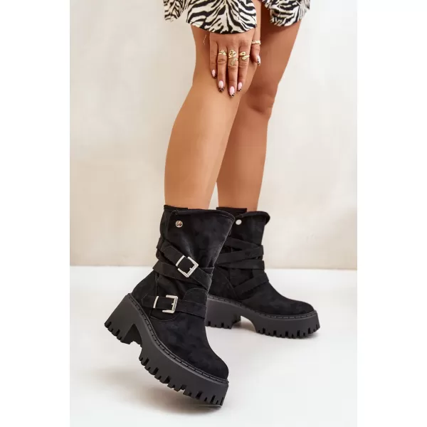  Dámske členkové topánky BOTO QH7825/DA185 BLACK 