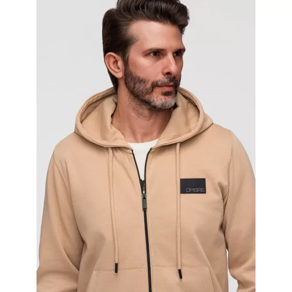  Pánska mikina OMBRE OM-SSZP-0256 SAND 