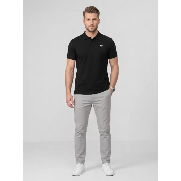  Pánske tričko s golierom 4F WMM00TPTSM0770 DEEP BLACK 