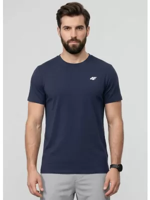 Pánske tričko 4F WAW25TTSHM2373 DENIM
