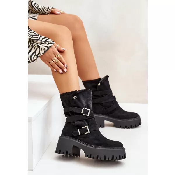  Dámske členkové topánky BOTO QH7825/DA185 BLACK 