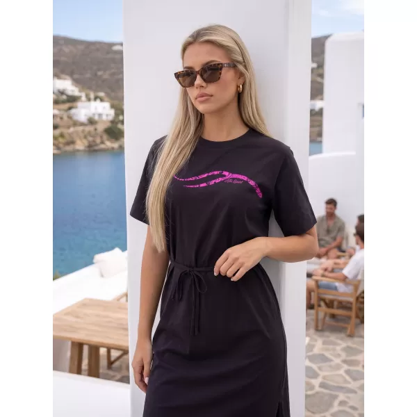 Dámske šaty ALTISPORT ALW001816 ČIERNORUŽOVÁ 