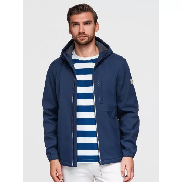  Pánska softshellová bunda OMBRE OM-JANP-0292 NAVY BLUE 