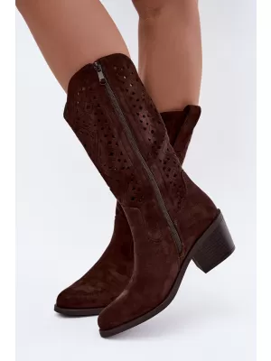 Dámske čižmy S.BARSKI HY62-8126 CHOCOLATE