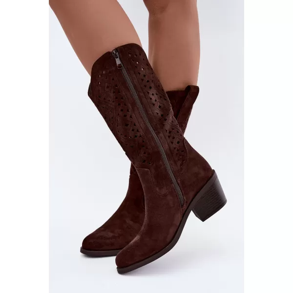  Dámske čižmy S.BARSKI HY62-8126 CHOCOLATE 