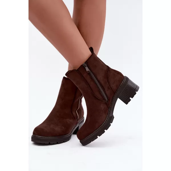  Dámske členkové topánky S.BARSKI HY62-8101 CHOCOLATE 