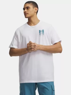 Pánske tričko UNDER ARMOUR M BLUR LOGO SS 6009245-100 BIELA