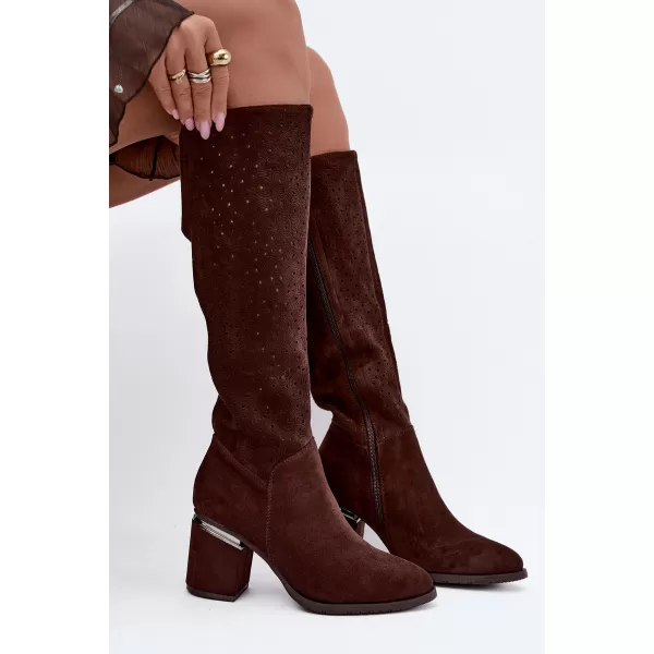  Dámske čižmy S.BARSKI HY62-8122 CHOCOLATE 
