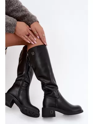 Dámske čižmy VINCEZA 67056 LEATHER BLACK