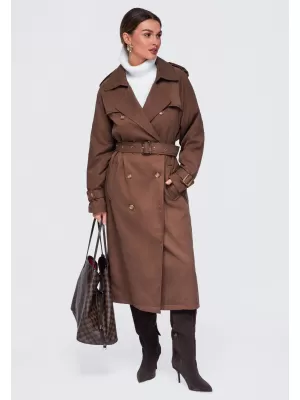 Dámsky kabát OMBRE OW-COLC-0121 BROWN
